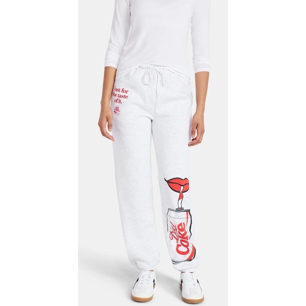 Coca-Cola Diet Coke Graphic Jogger Pants Ash Heather Gray XS New